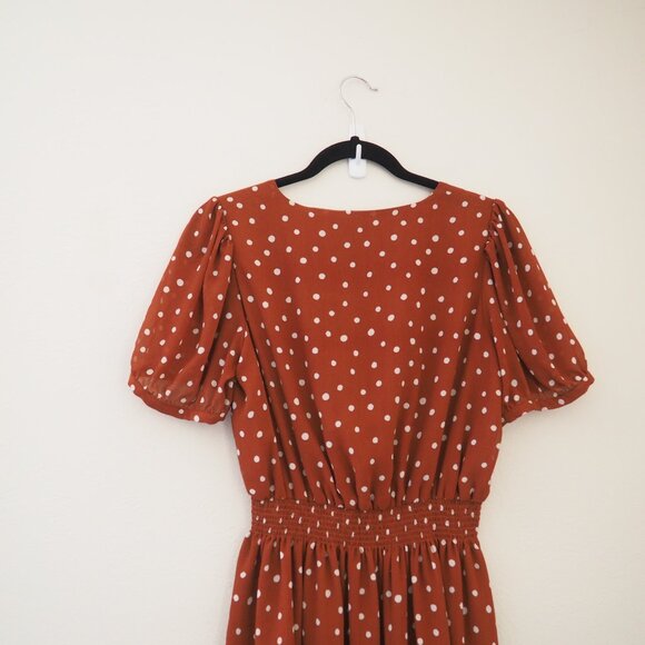 Madewell Rust Polka Dot Dress - Picture 9 of 9